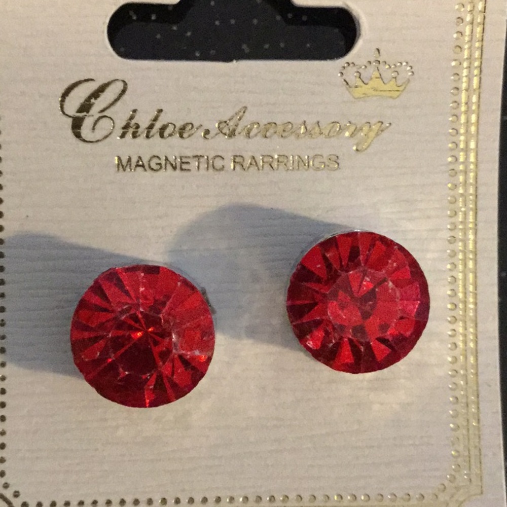 Red Magnetic Earrings